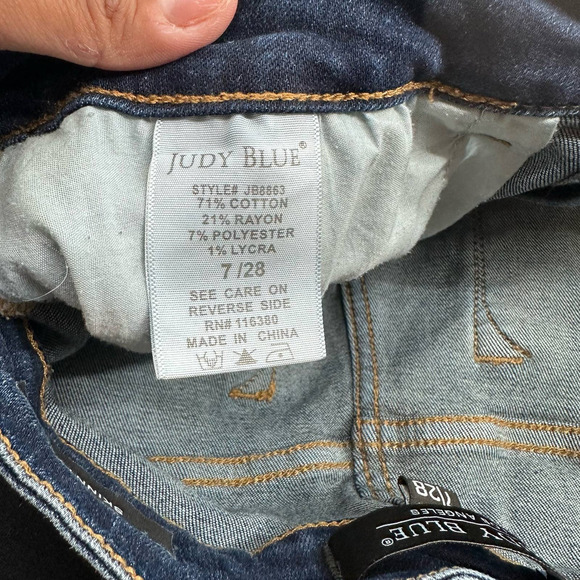Judy Blue High Rise Mid Seam Stitch Skinny Fit Ankle Jeans Blue Size 7/28 - Picture 6 of 6